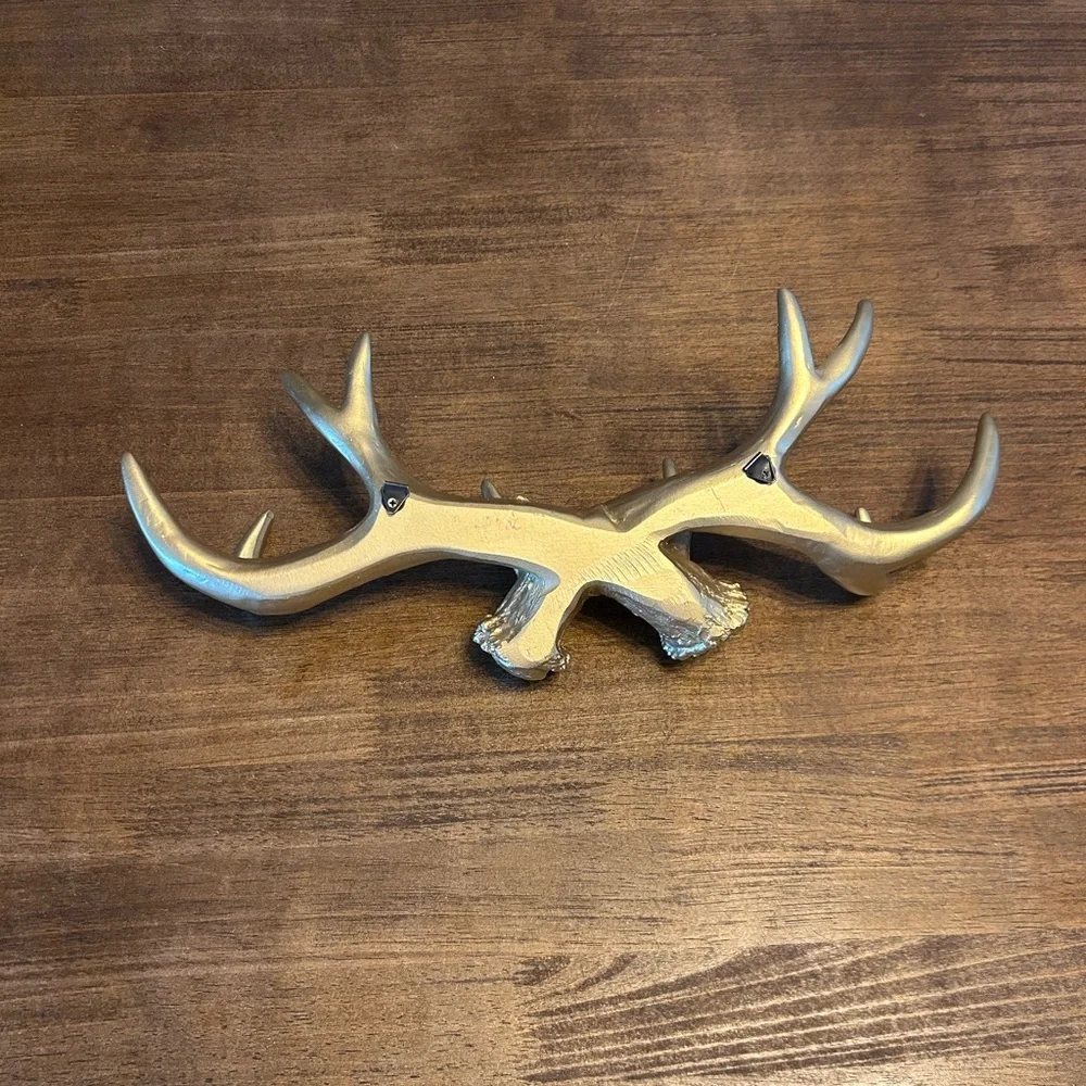 Gold Faux Deer Antler Wall Rack Decor